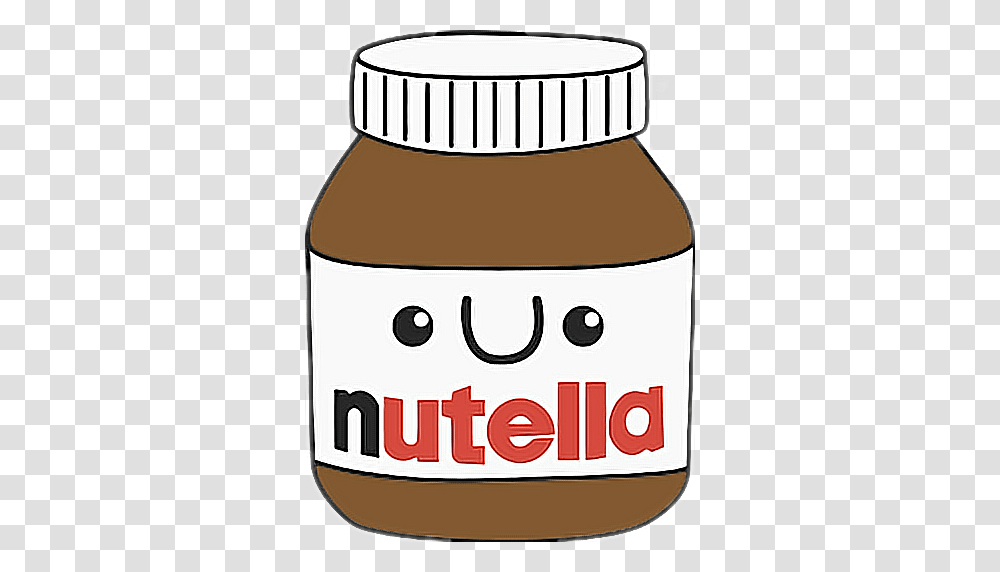 Cute Kawaii Food Nutella, Label, Jar, Medication Transparent Png