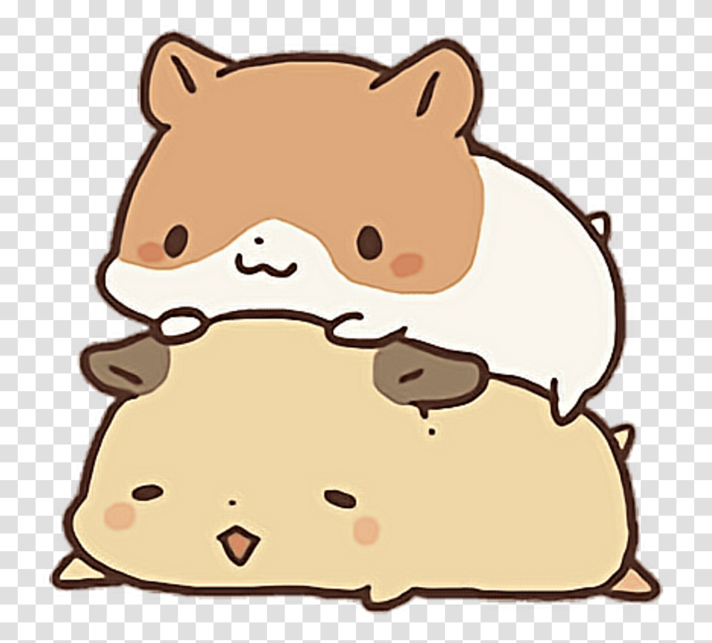 Cute Kawaii Mochi Line Linefriends Love Heart Sanriocha Cute Hamster Sticker, Burger, Food, Birthday Cake, Dessert Transparent Png