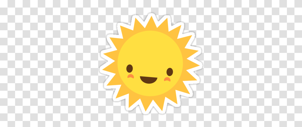 Cute Kawaii Sun Cartoon Character Sticker, Nature, Outdoors, Sky, Sunset Transparent Png