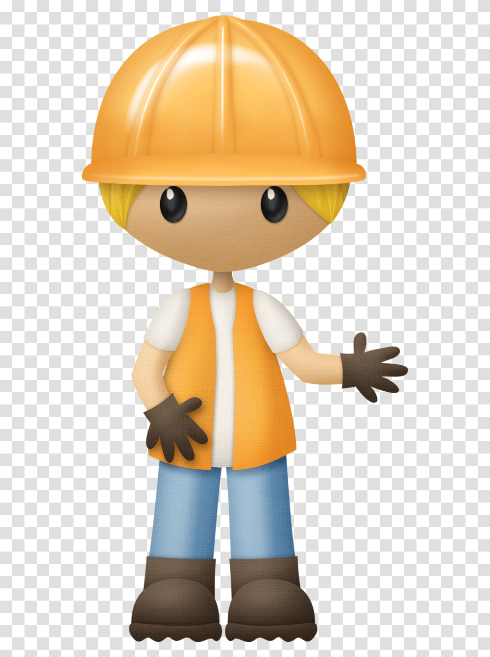 Cute Kid Construction Worker Clip Art, Doll, Toy, Helmet Transparent Png