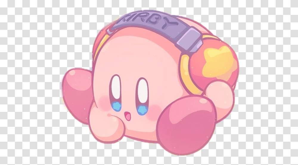 Cute Kirby Pink Kirby Dj, Food, Helmet, Clothing, Apparel Transparent Png