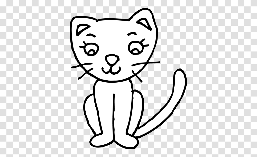 Cute Kitty Colorable Line Art, Stencil, Face Transparent Png