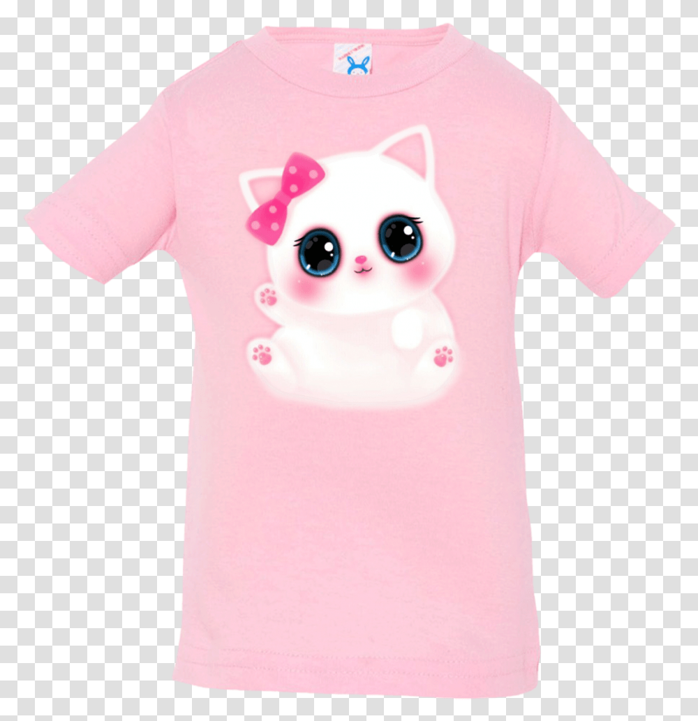 Cute Kitty Infant T Shirt Cartoon, T-Shirt, Sleeve, Plant Transparent Png