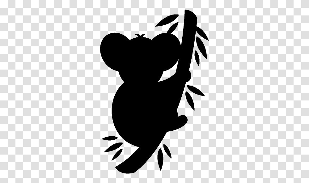 Cute Koala Bear Cartoon Koala, Silhouette, Stencil, Label Transparent Png