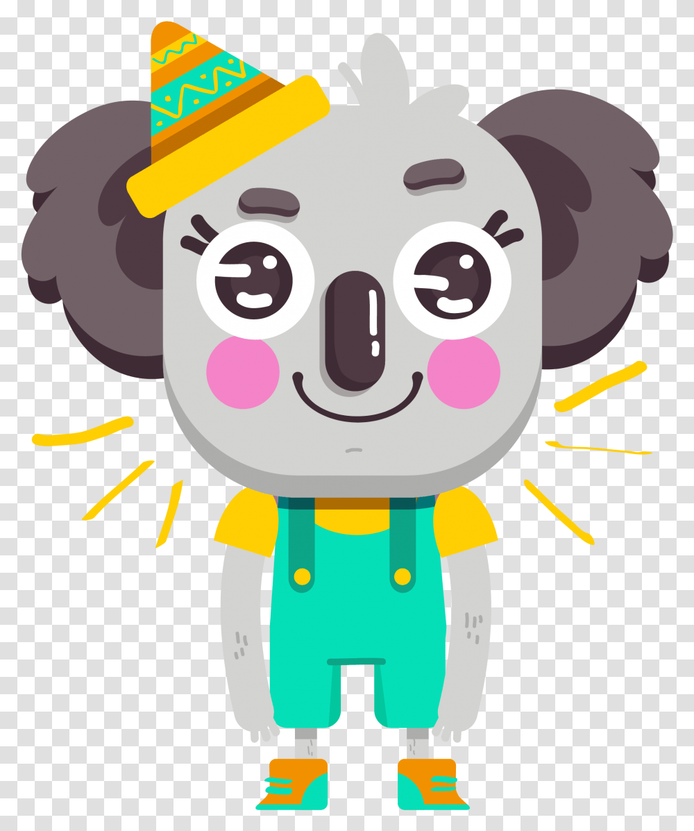 Cute Koala Vibes Messages Sticker 1 Cartoon, Performer, Apparel, Hat Transparent Png