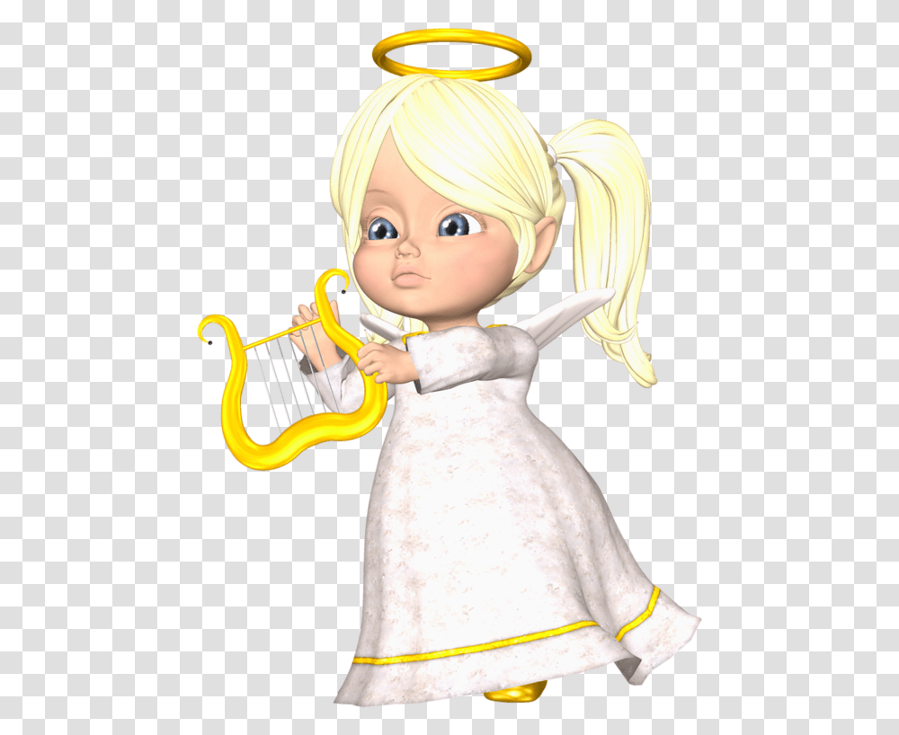 Cute Large Blond Angel Clipart Doll, Leisure Activities, Musical Instrument, Harp, Person Transparent Png