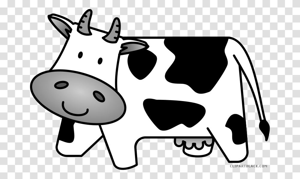 Cute Lion Clipart Black And White Cute Cow Clipart Black And White, Cattle, Mammal, Animal, Stencil Transparent Png