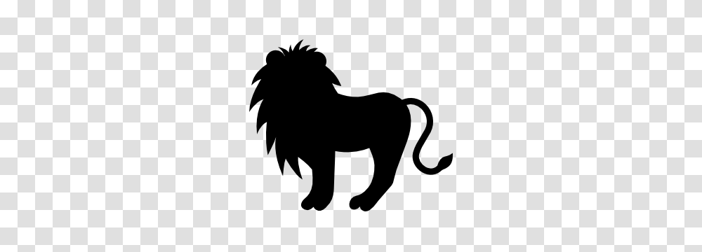 Cute Lion Silhouette Sticker, Stencil, Animal Transparent Png