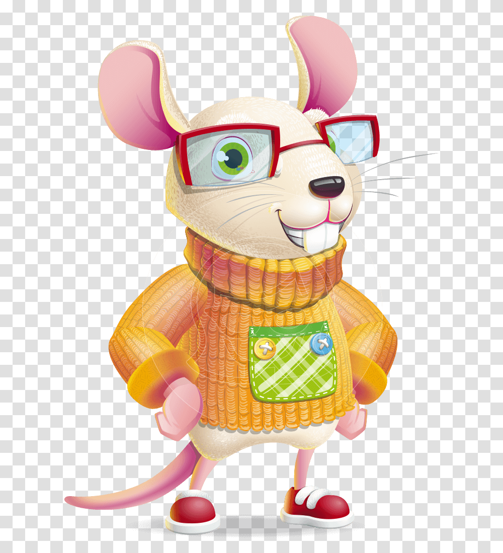 Cute Little Mouse Cartoon Character Cartoon, Toy, Mammal, Animal, Figurine Transparent Png