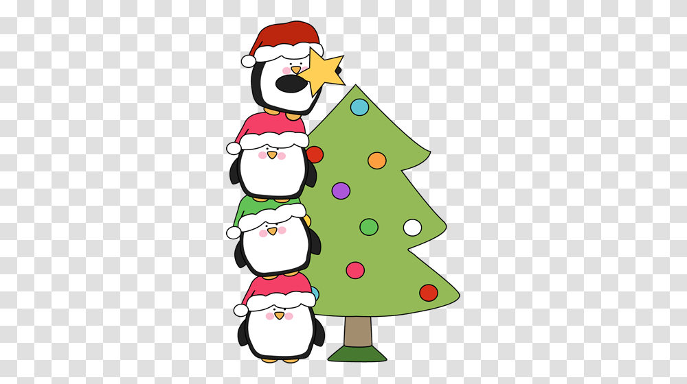 Cute Little Penguins Trying To Put A Star On A Tree Of All, Plant, Snowman, Winter, Outdoors Transparent Png