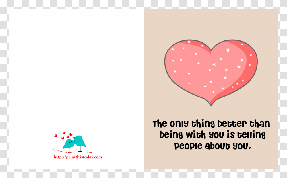 Cute Love Quotes For Cards, Heart, Bird, Animal, Paper Transparent Png