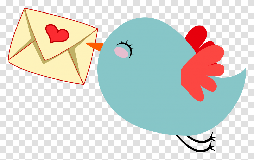 Cute Mail Carrier Bird, Heart Transparent Png