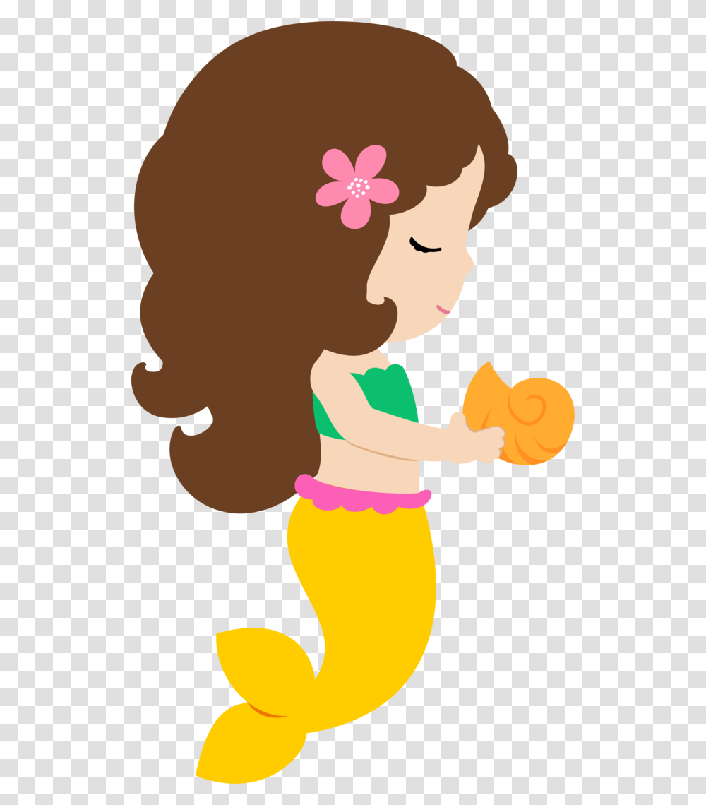 Cute Mermaid Clipart, Person, Face, Smelling, Leisure Activities Transparent Png
