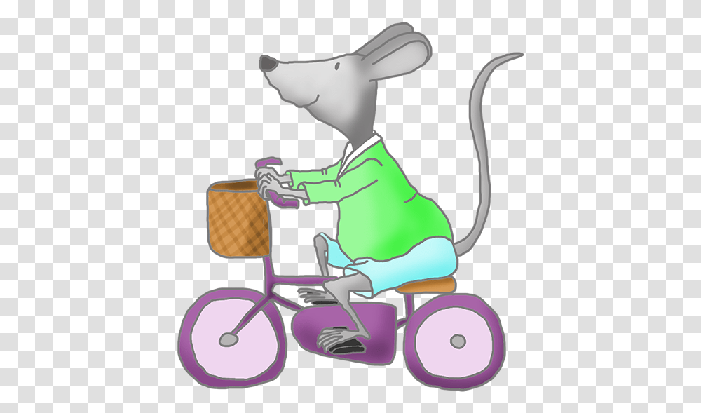 Cute Mice Clip Art With Bike Mouse Playing Clipart, Chair, Furniture, Tricycle, Vehicle Transparent Png