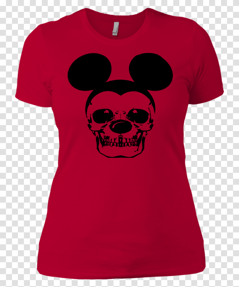 Cute Mickey Mouse Skull Wears For Women T Shirt, Apparel, T-Shirt, Sunglasses Transparent Png