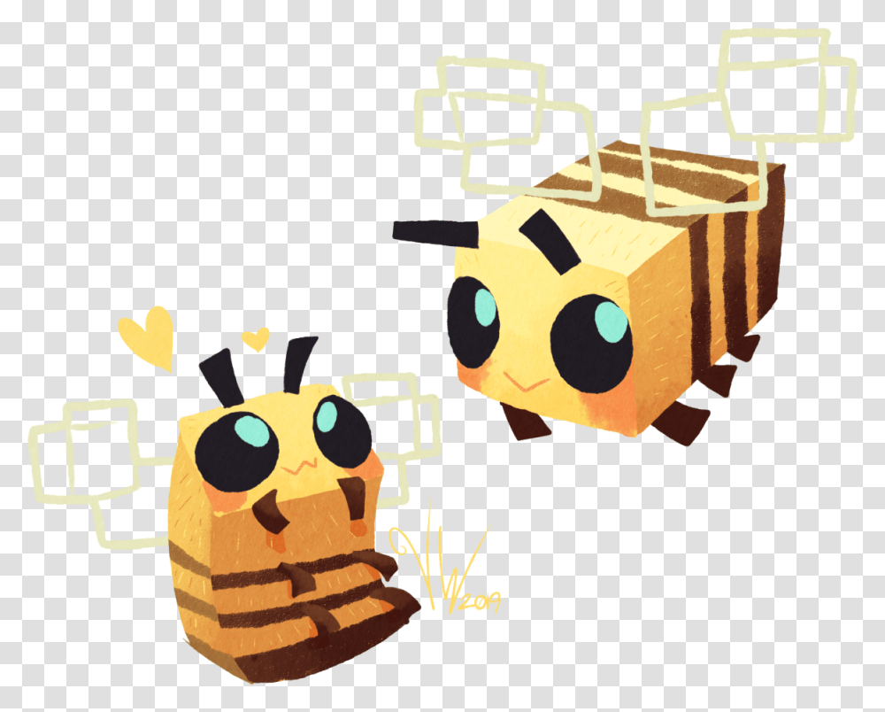 Cute Minecraft Bee Art, Building, Cardboard, Carton Transparent Png