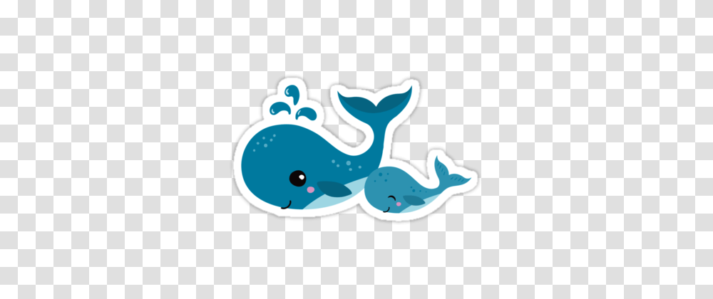 Cute Mommy And Baby Whale Sticker Sticker, Animal, Bird, Beak, Dodo Transparent Png