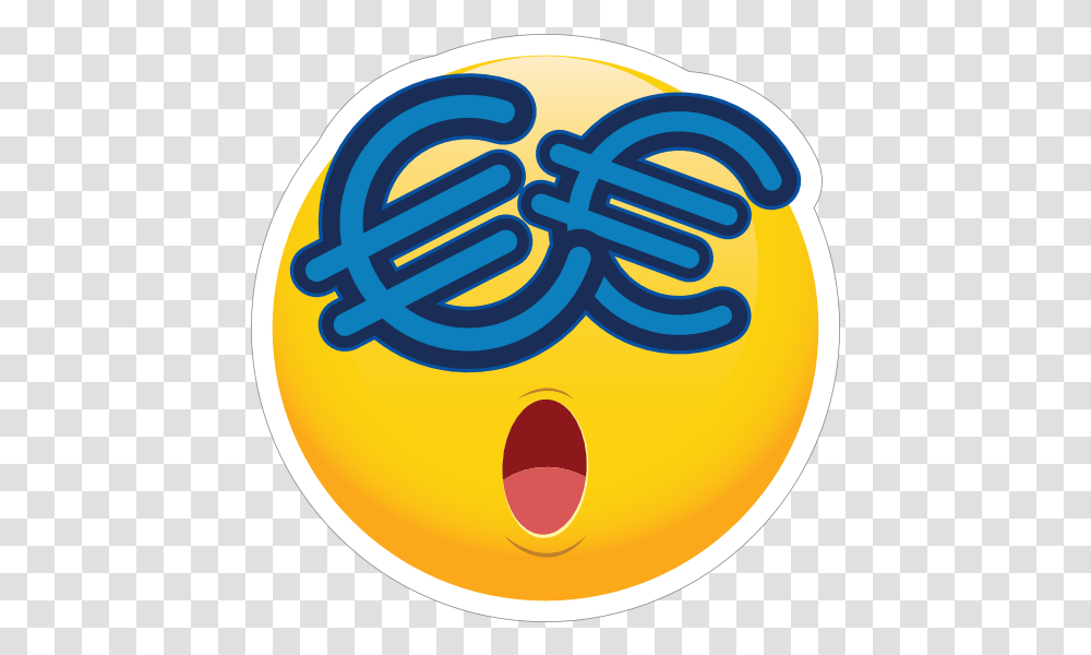 Cute Money Eyes Euros Emoji Sticker Happy, Food, Egg, Rattle, Logo Transparent Png