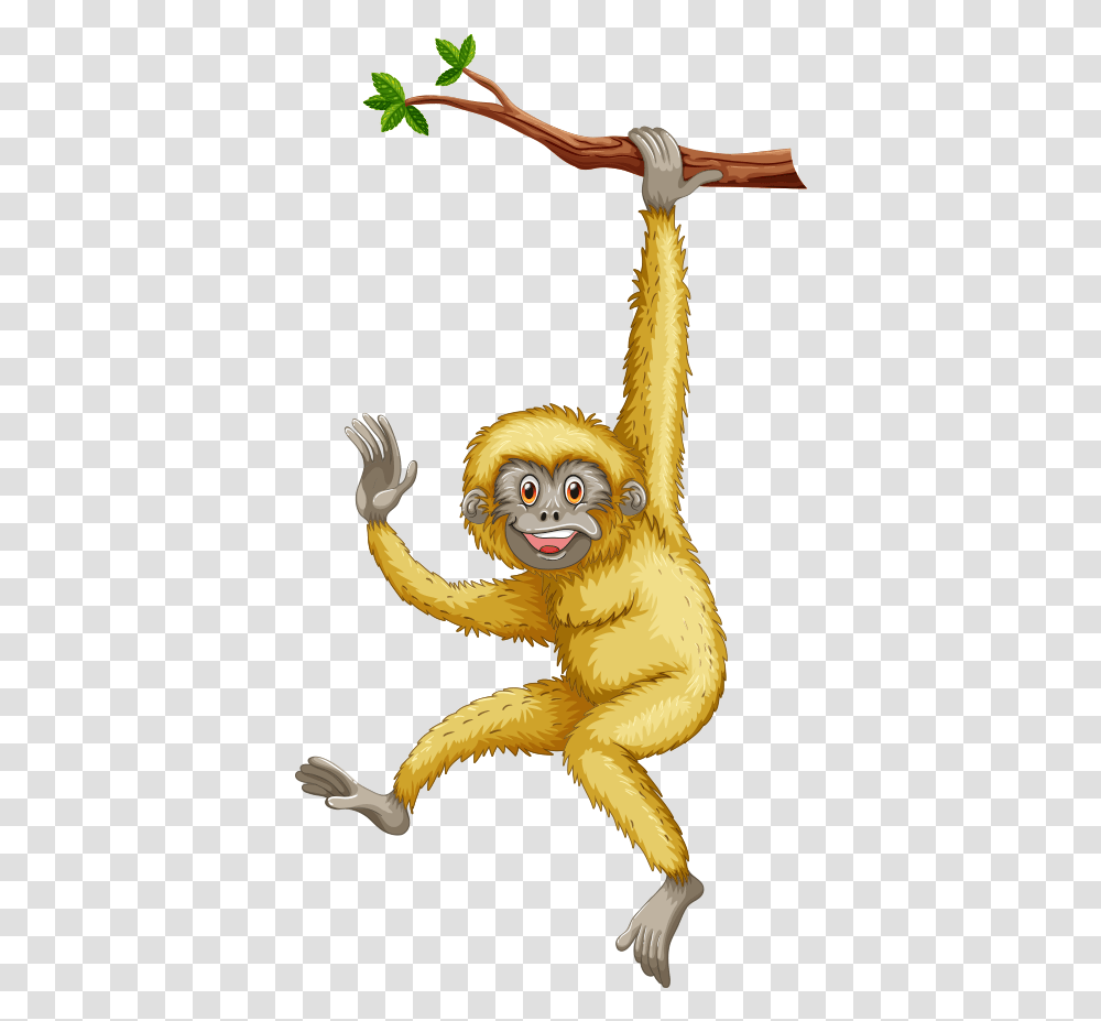 Cute Monkey With Bananas Picture Gorilla Ape Hanging From Tree, Bird, Animal, Mammal, Wildlife Transparent Png