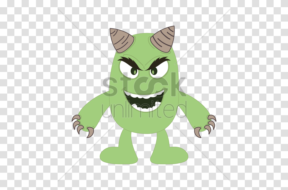 Cute Monster With Evil Smile Vector Image, Toy, Animal, Green, Photography Transparent Png