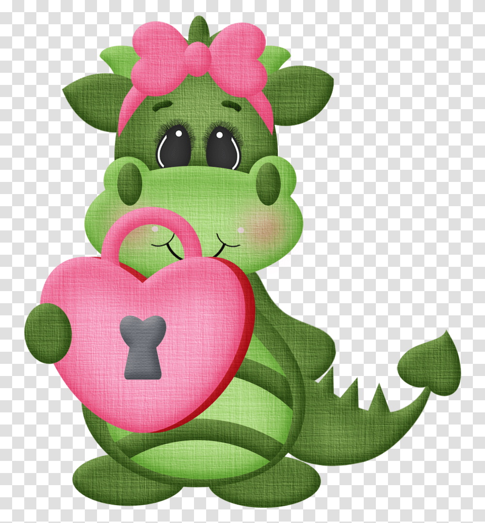 Cute Monsters Love Dragon Clipart, Plush, Toy, Plant, Heart Transparent Png