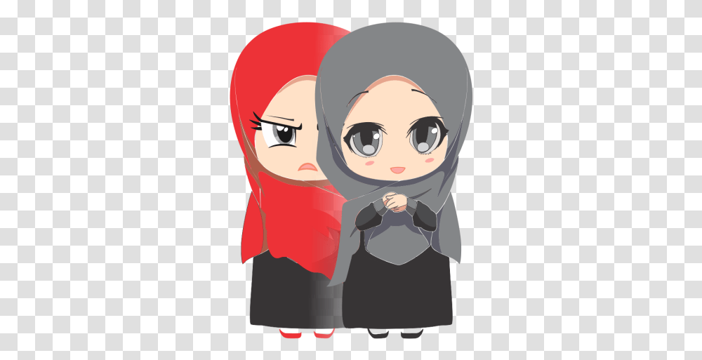 Cute Muslim Cartoon Girl Islam Peace Islamic Cute Couple Animation, Comics, Book, Manga, Clothing Transparent Png