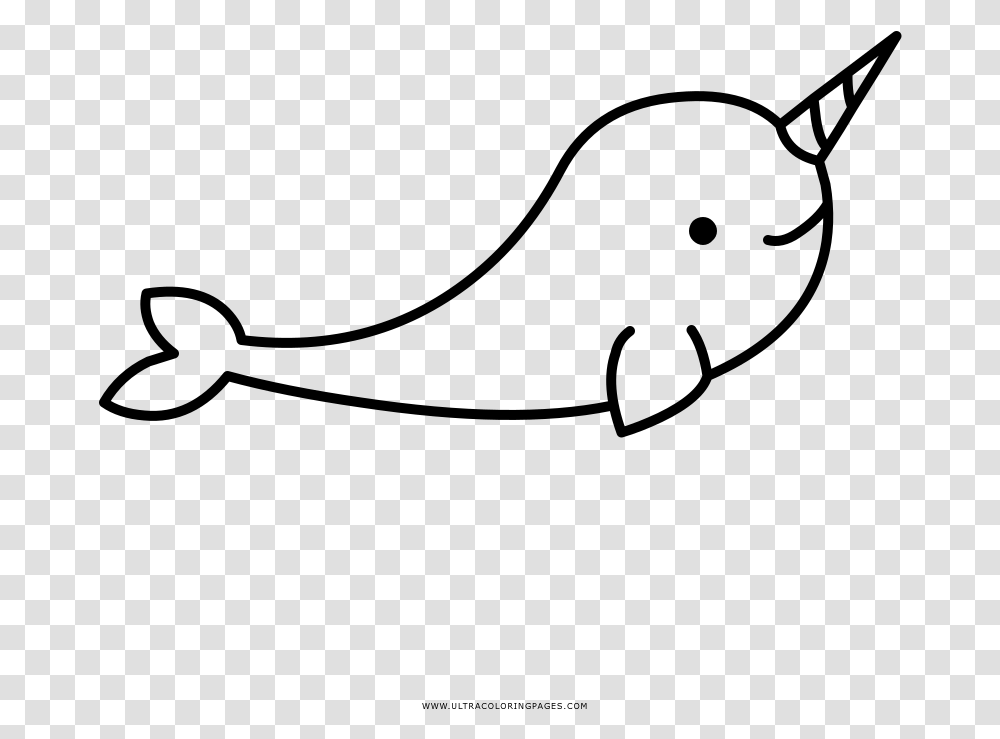 Cute Narwhal Coloring Pages, Gray, World Of Warcraft Transparent Png