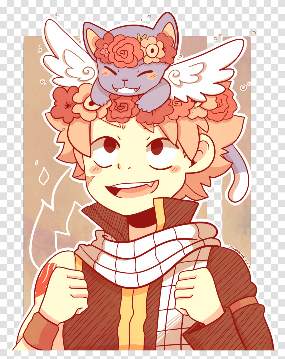 Cute Natsu And Happy, Label, Person Transparent Png