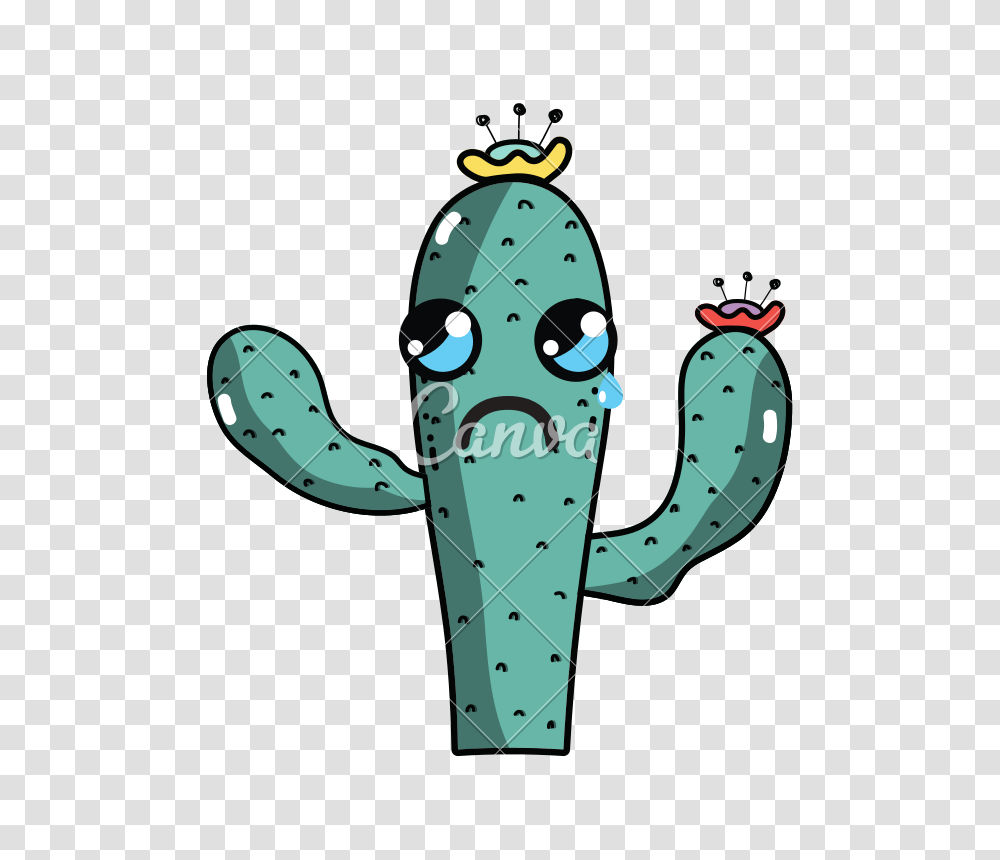 Cute Nice And Crying Cactus Plant, Cross Transparent Png