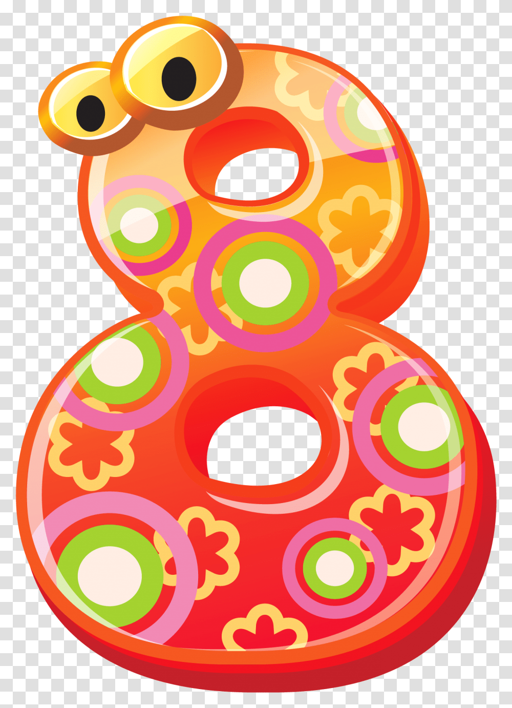 Cute Number Eight Clipart Image Numbers Clipart, Alphabet, Sweets Transparent Png