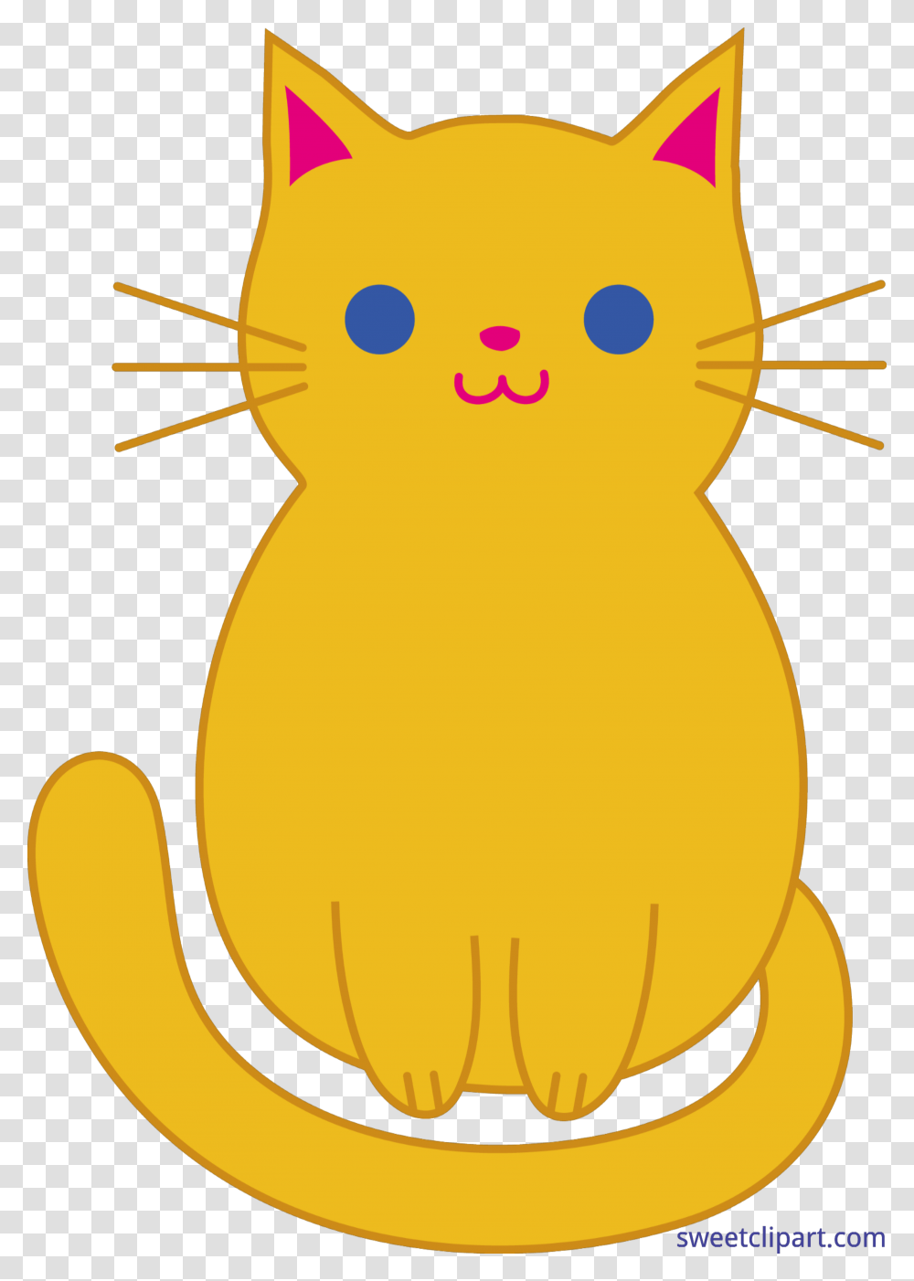 Cute Orange Kitty Cat Clip Art, Animal, Wildlife, Mammal, Banana Transparent Png