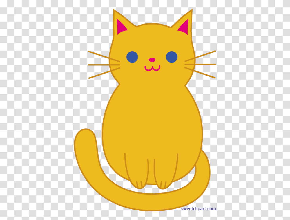 Cute Orange Kitty Cat Clip Art, Animal, Wildlife, Mammal, Pet Transparent Png