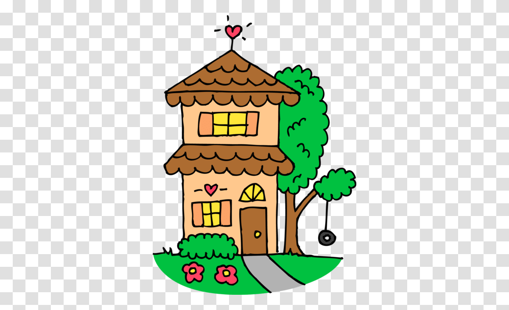 Cute Orange Two Story House, Poster, Advertisement, Housing, Building Transparent Png