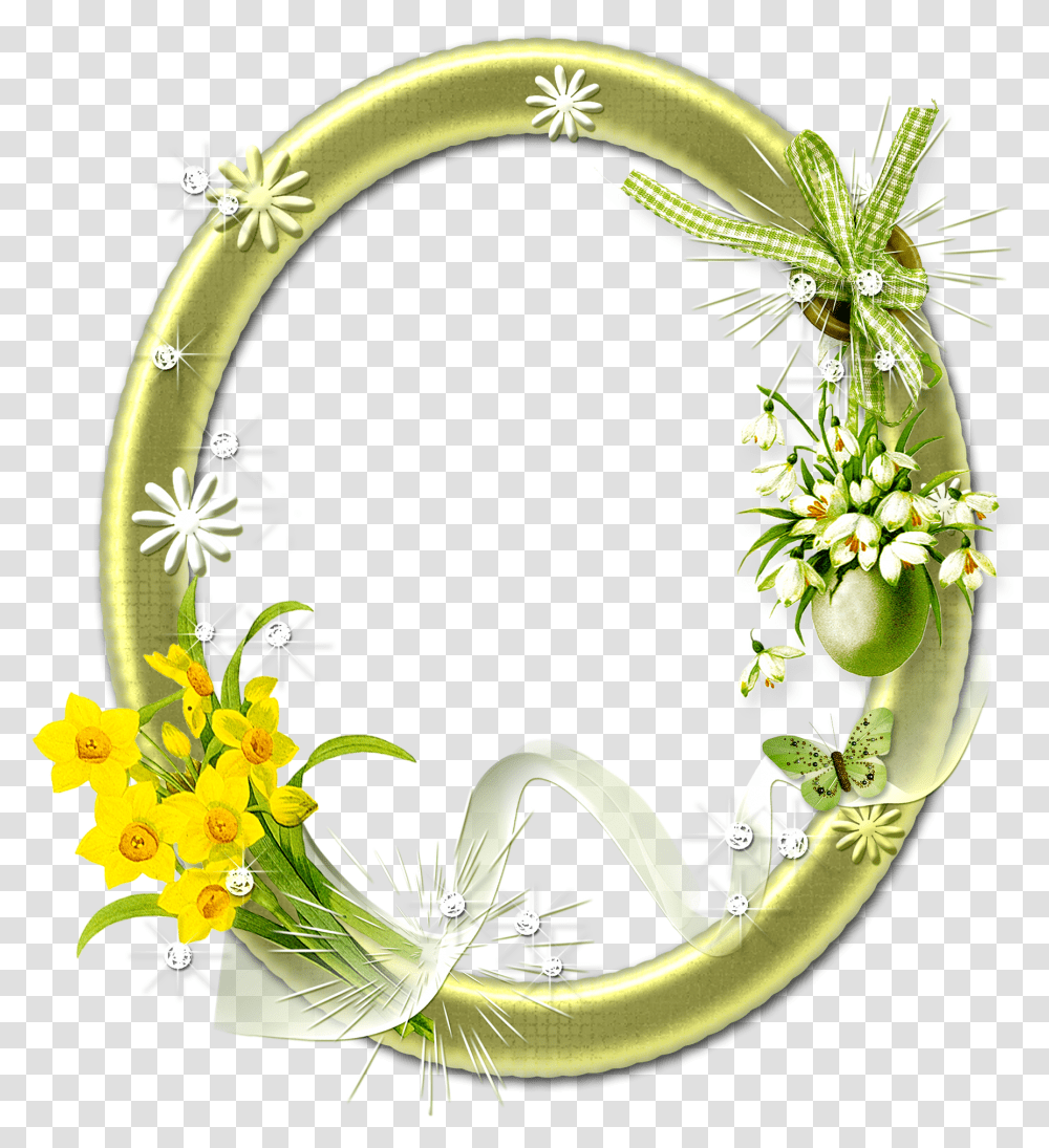 Cute Oval Flower Frame Condolence Photo Frame Design, Graphics, Art, Floral Design, Pattern Transparent Png