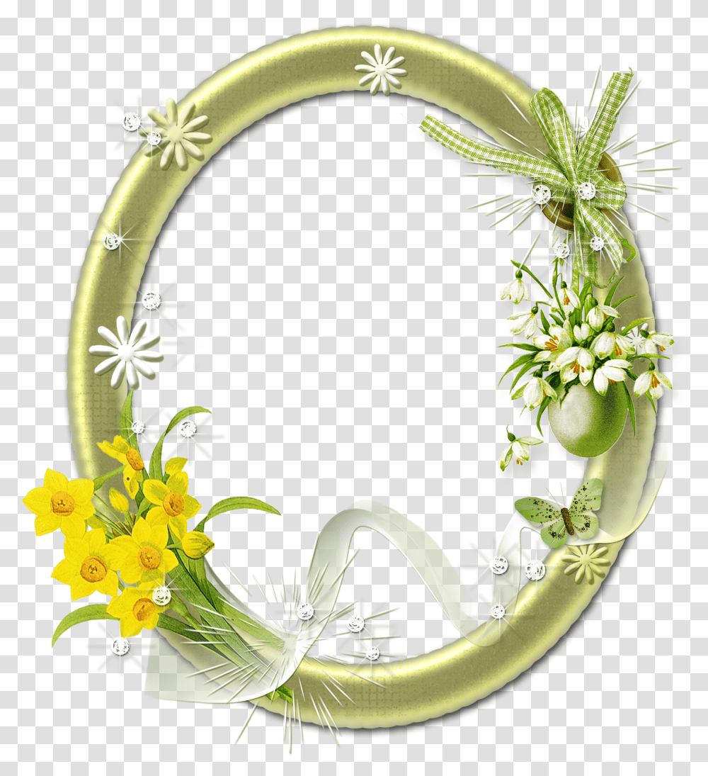 Cute Oval Photo Frame With Flowers High Resolution Flower Frame Transparent Png