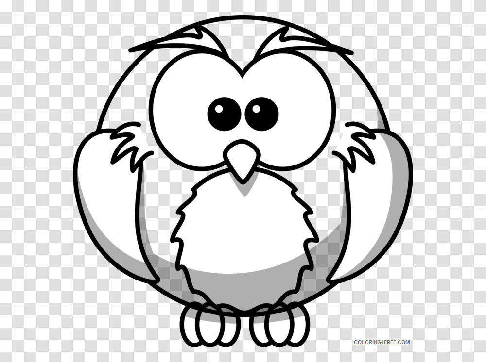 Cute Owl Coloring Pages Black And White Cartoon Owl, Stencil, Bird, Animal, Penguin Transparent Png