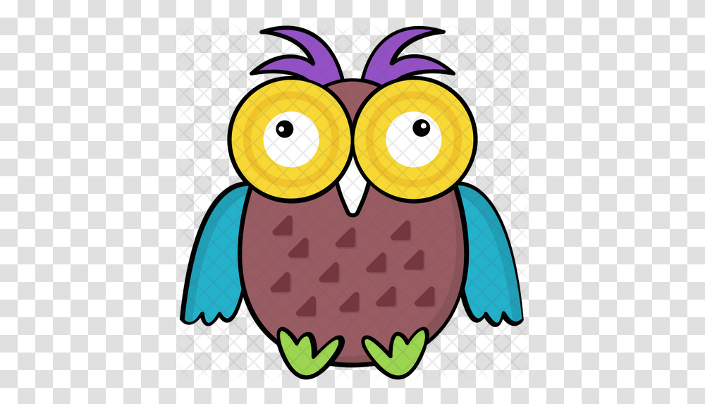 Cute Owl Icon Of Colored Outline Style Birds Park, Text, Number, Symbol, Graphics Transparent Png