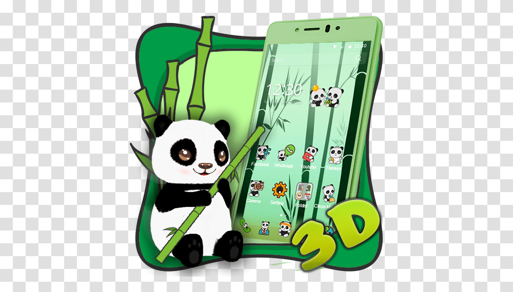 Cute Panda Cartoon 3d Theme Apk 1 Mobile Phone, Giant Panda, Bear, Wildlife, Mammal Transparent Png