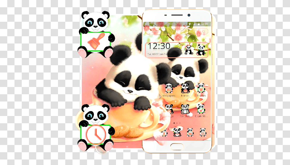 Cute Panda Nature Theme Google Play Smartphone, Giant Panda, Bear, Wildlife, Mammal Transparent Png
