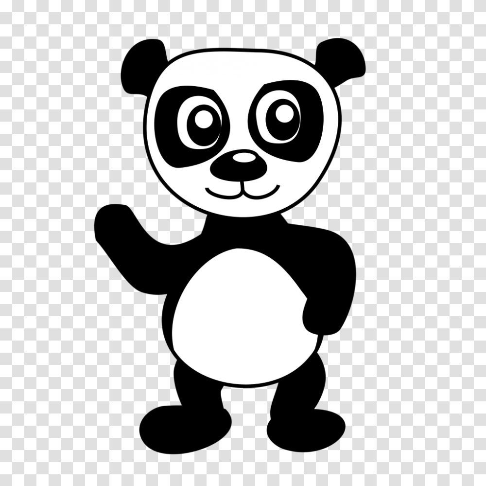 Cute Panda, Stencil, Moon, Outer Space, Night Transparent Png