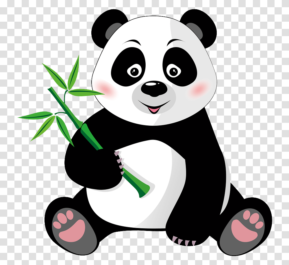 Cute Panda With Bamboo Dibujos De Oso Panda, Plant, Mammal, Animal, Vegetation Transparent Png