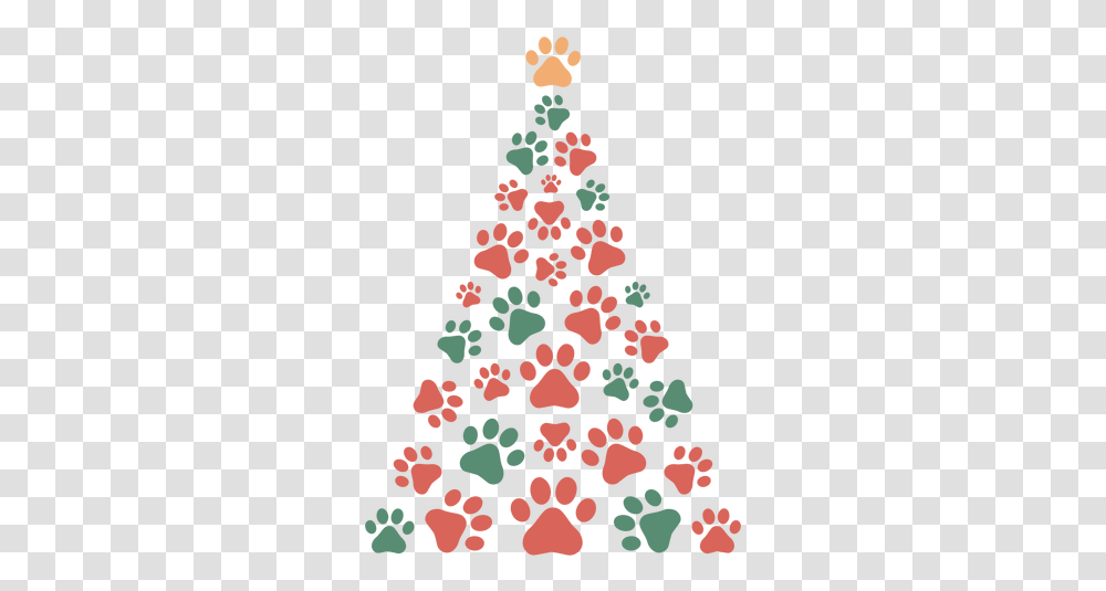Cute Paws Christmas Tree & Svg Vector File Cute Christmas Tree Svg, Pattern, Graphics, Art, Ornament Transparent Png