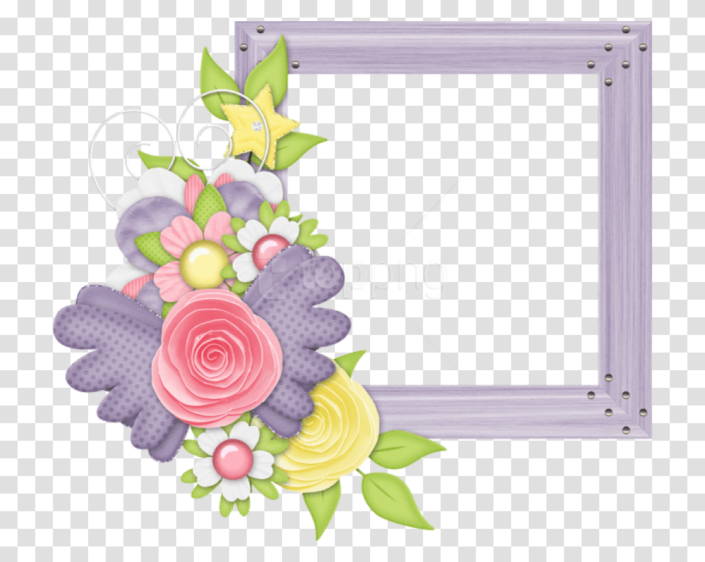 Cute Photo Frame Design, Floral Design, Pattern Transparent Png