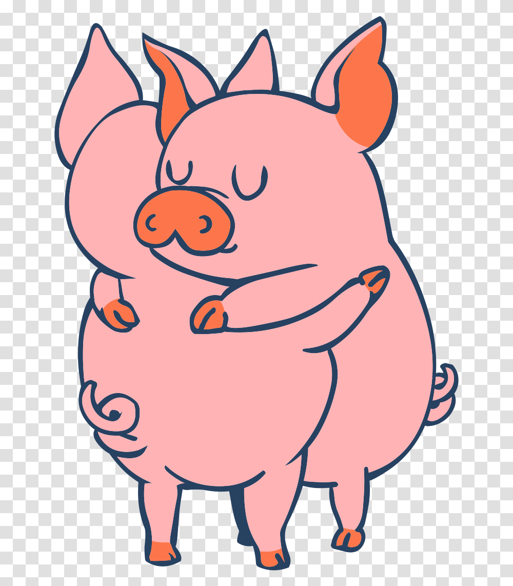 Cute Pig Cartoon Pigs In Love, Animal, Graphics, Text, Mammal Transparent Png