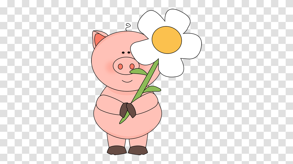 Cute Pig Face Clip Art, Plant, Flower, Blossom, Smelling Transparent Png