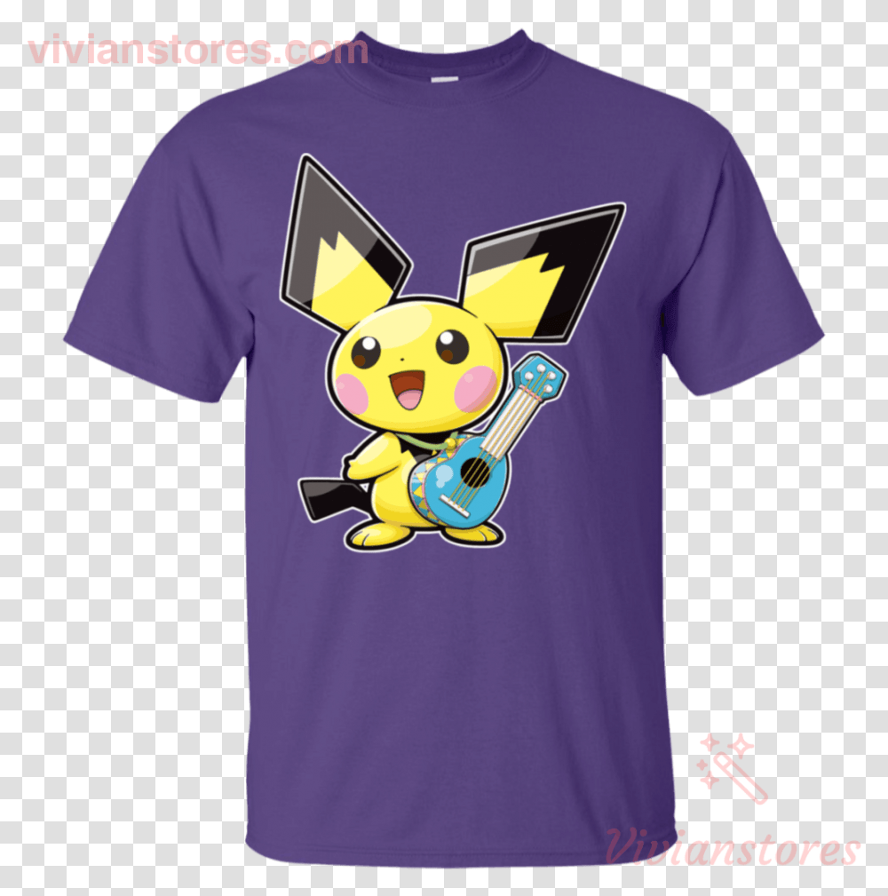 Cute Pikachu Play Guitar Pokemon T Shirt Ka12, Clothing, Apparel, T-Shirt, Label Transparent Png