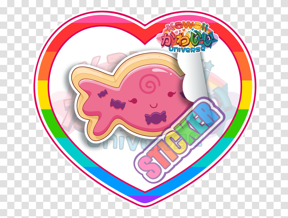 Cute Pink Candy Sugar Cookie Sticker, Label, Purple, Food Transparent Png
