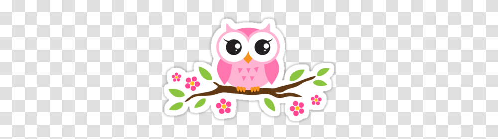 Cute Pink Cartoon Baby Owl Sitting Pink Cute Owl Cartoon, Animal, Mammal, Doodle, Drawing Transparent Png