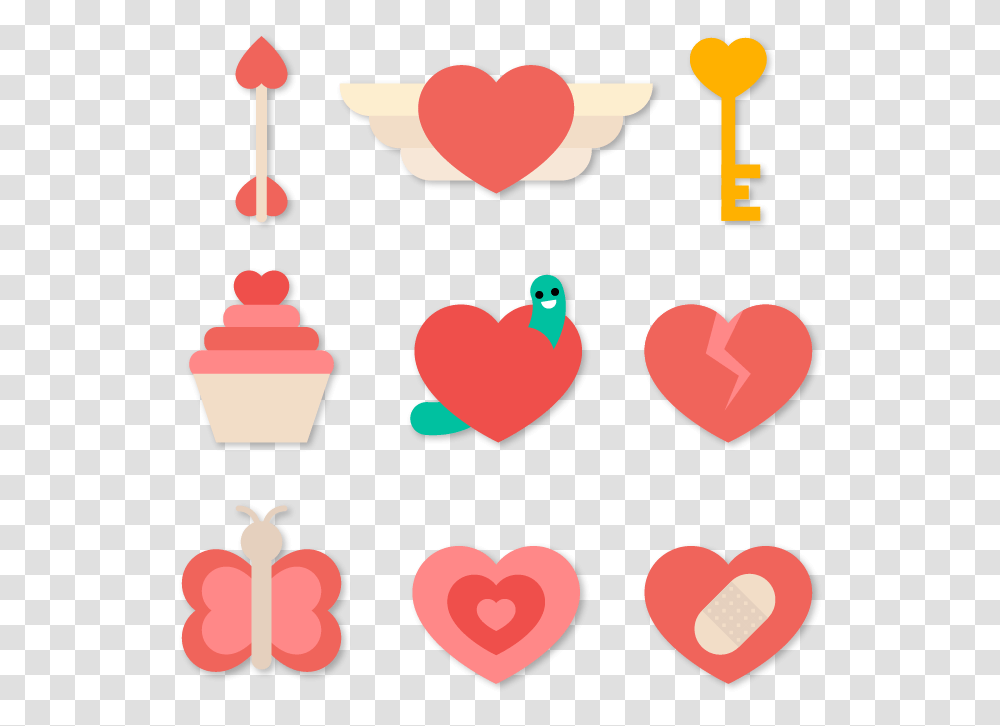 Cute Pink Love Sticker Flat Download Sticker, Heart, Bird, Animal Transparent Png