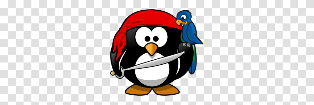 Cute Pirate Clipart Free Clipart Image, Bird, Animal, Penguin, Helmet Transparent Png